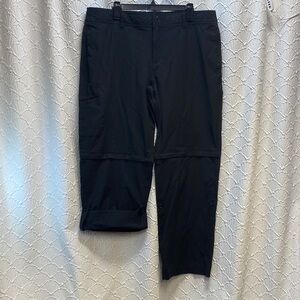 Danskin size XL Convertible Black Cargo Pants shorts capris stretch casual comfy
